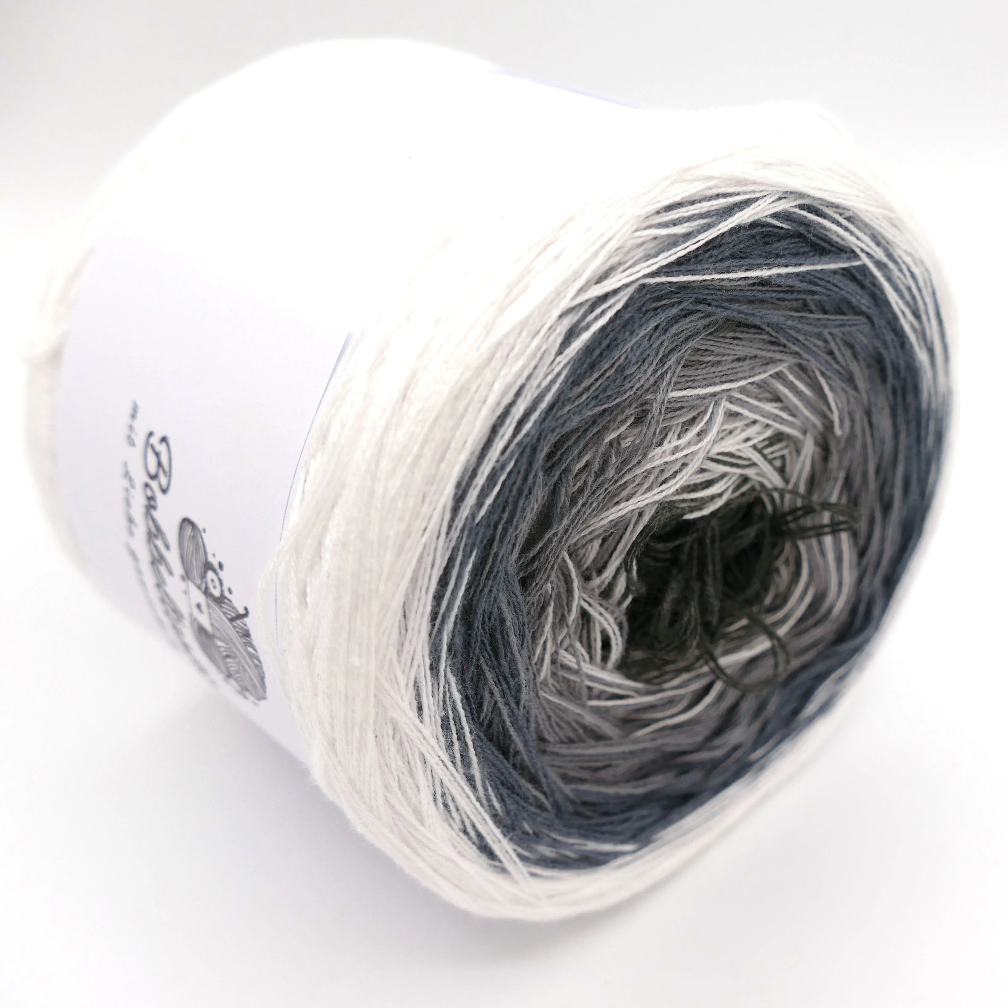 Bobbel Farbverlaufsgarn grauer Schleier - Bobbeltastic