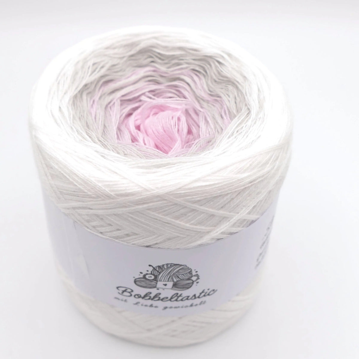 Bobbel Farbverlaufsgarn Silberrosa Serenade Bobbeltastic