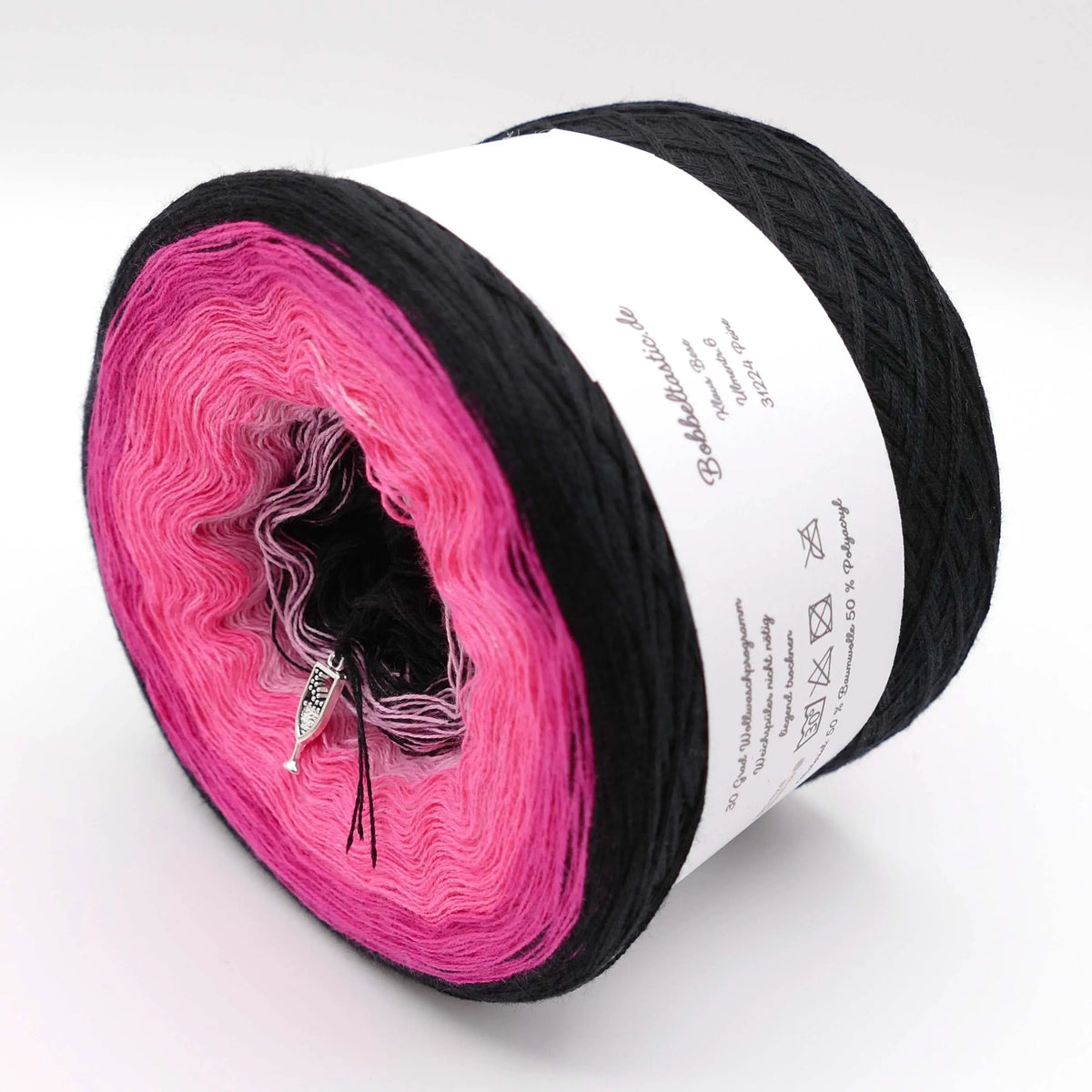 Bobbel Farbverlaufsgarn Black Pink Beauty Bobbeltastic