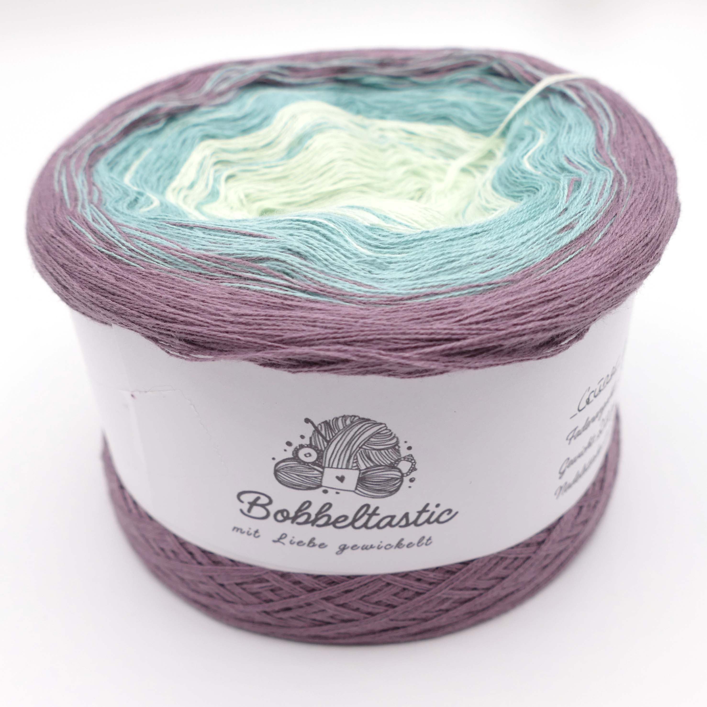 Bobbel Farbverlaufsgarn grün violetter Traum
