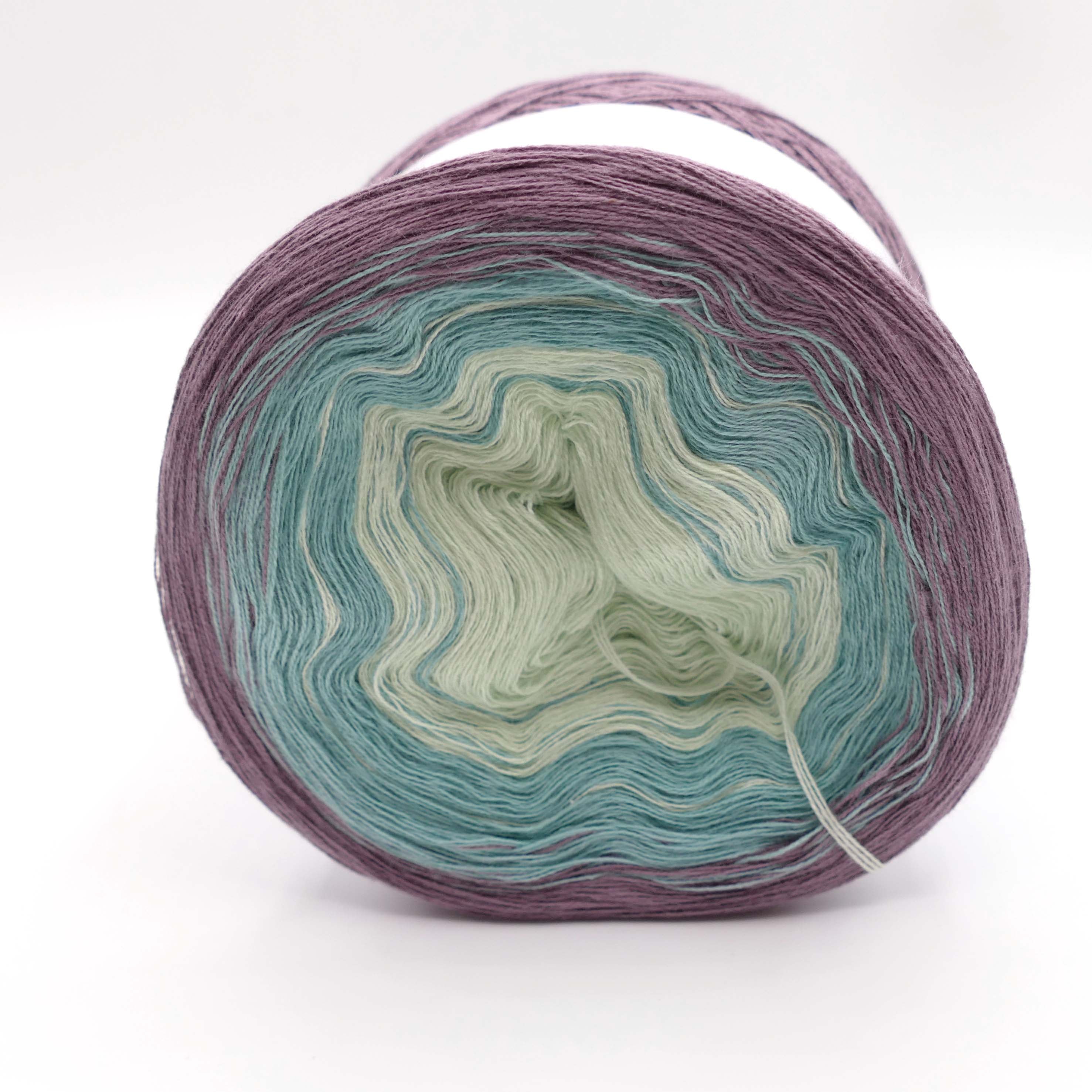 Bobbel Farbverlaufsgarn grün violetter Traum
