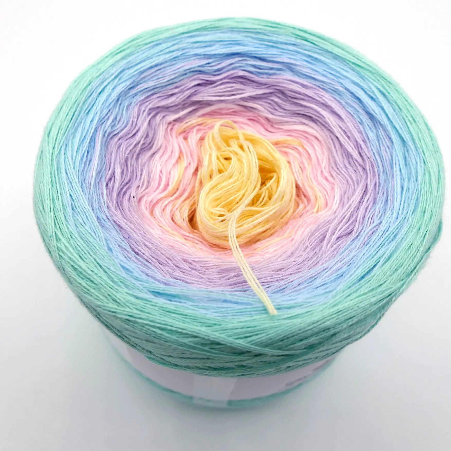 Bobbel Farbverlaufsgarn Pastell Regenbogen Bobbeltastic