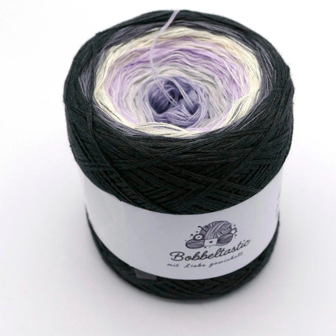 Bobbel Farbverlaufsgarn Lavendelgrau Bobbeltastic