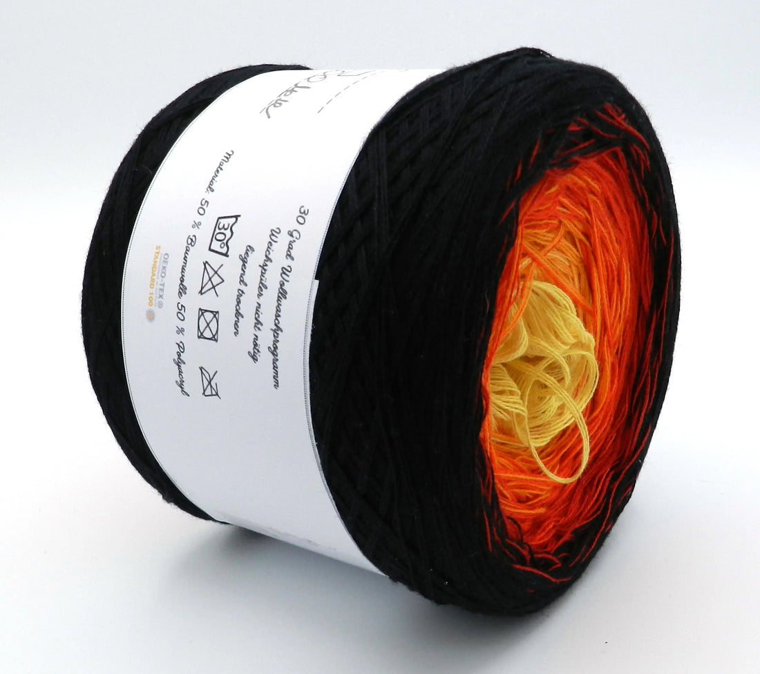 Bobbel Farbverlaufsgarn brennendes Feuer - Bobbeltastic