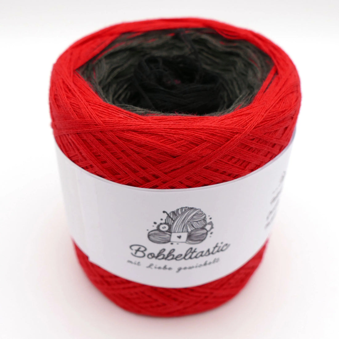 Bobbel Farbverlaufsgarn Rubinschwarz Bobbeltastic