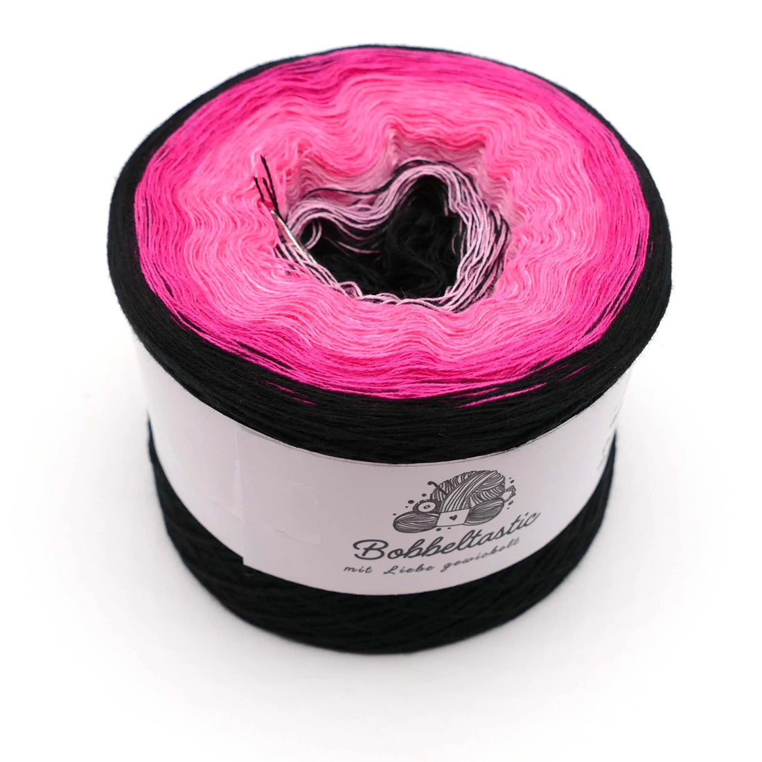 Bobbel Farbverlaufsgarn Black Pink Beauty Bobbeltastic
