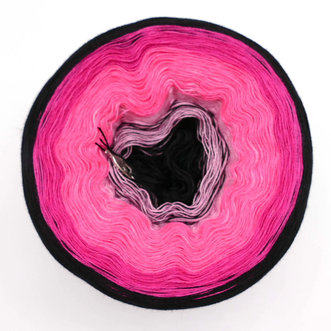 Bobbel Farbverlaufsgarn Black Pink Beauty Bobbeltastic