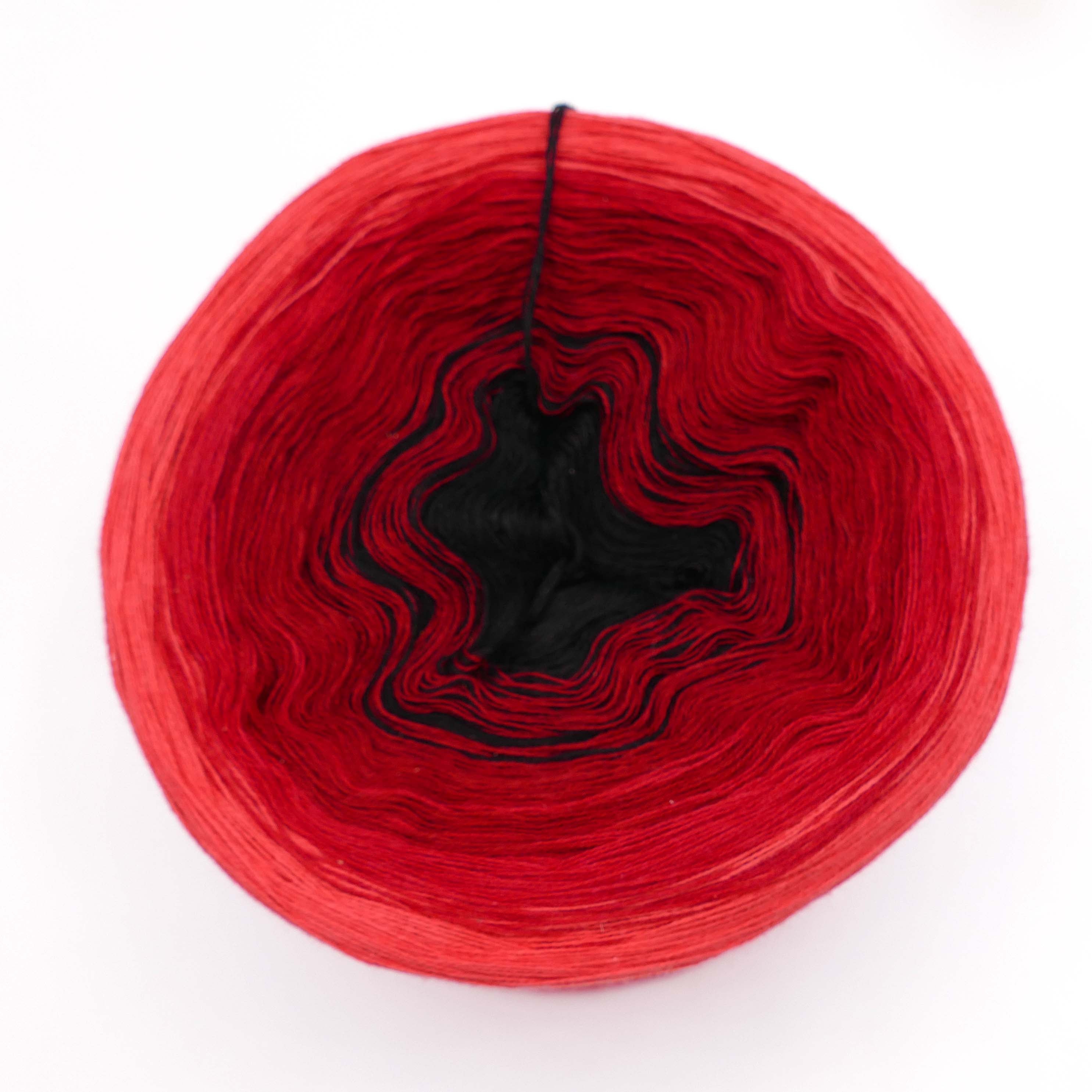 Bobbel Farbverlaufsgarn schwarze Rose